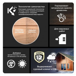 Пропитка декоративная для защиты древесины Pinotex Extreme палисандр полуматовая 2,5 л