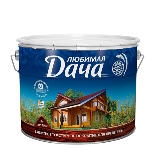 Защитно-декоративное покрытие для древесины Любимая Дача 9 л тик