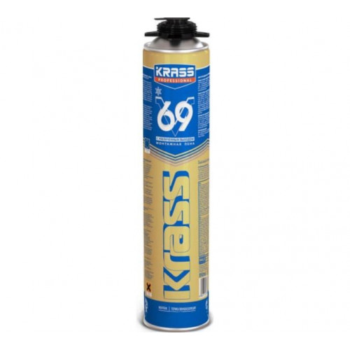 Пена монт Krass Professional V69 пистолетная Зима 0,89 л Республика Беларусь