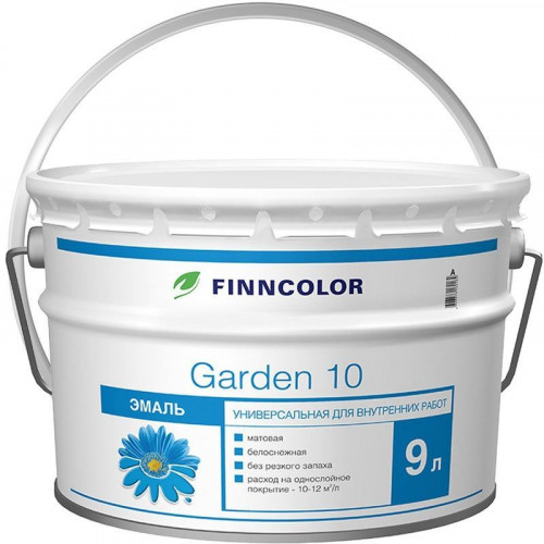 FINNCOLOR GARDEN 10 эмаль алкидная Универсальная для внутренних работ матовая база A 9 л