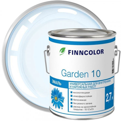 FINNCOLOR GARDEN 10 эмаль алкидная Универсальная для внутренних работ матовая база C 2,7 л