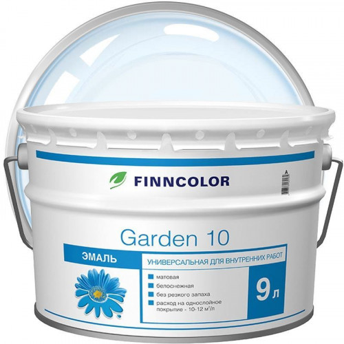 FINNCOLOR GARDEN 10 эмаль алкидная Универсальная для внутренних работ матовая база C 9 л