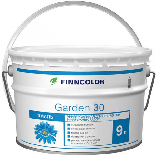 FINNCOLOR GARDEN 30 эмаль алкидная Универсальная полуматовая база A 9 л
