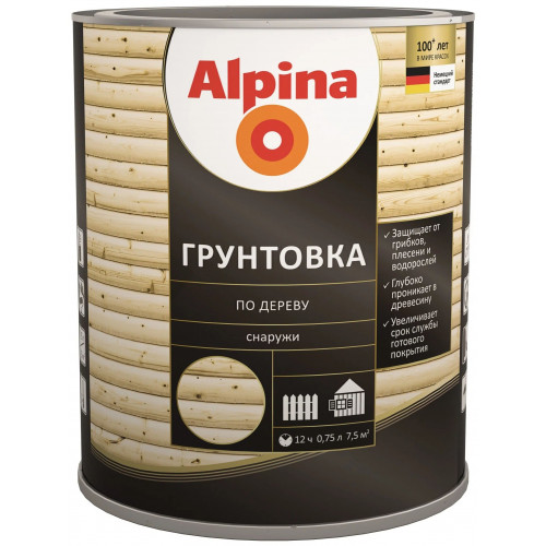 ALPINA грунтовка по дереву 0,75 л