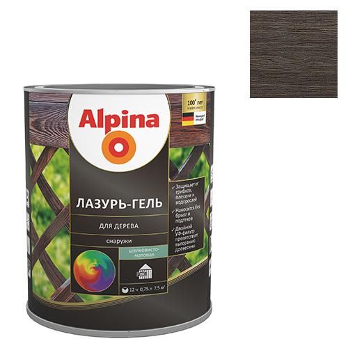 ALPINA лазурь-гель для дерева шелковисто-матовый черный 0,75 л