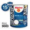 ALPINA Эмаль алкидно-уретановая по ржавчине 3 в 1 RAL 9003 белая 0,75 л