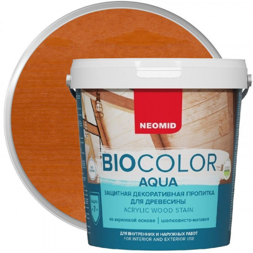 Пропитка для защиты древесины шелковисто-матовая Neomid Bio Color Aqua цвет клен 2,3 л