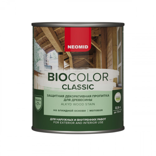 Пропитка для защиты древесины матовая Neomid Bio Color Classic цвет калужница 0,9 л
