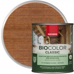 Пропитка для защиты древесины матовая Neomid Bio Color Classic цвет тик 0,9 л