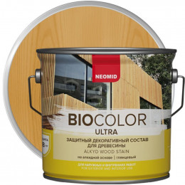 Пропитка для защиты древесины глянцевая Neomid Bio Color Ultra цвет дуб 2,7 л