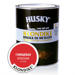 Гладкая антикоррозийная краска по металлу Husky Klondike цвет красный RAL 3020 0,9 л