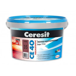 Затирка для швов до 10 мм водоотталкивающая Ceresit СЕ 40 Aquastatic 35 бордо 2 кг