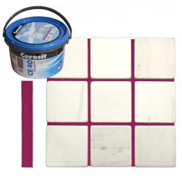 Затирка для швов до 10 мм водоотталкивающая Ceresit СЕ 40 Aquastatic 35 бордо 2 кг