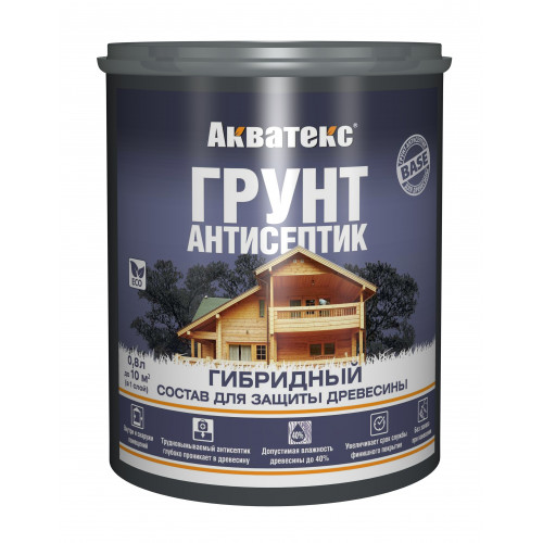 Грунт-антисептик Акватекс для древесины гибридный, бесцветный 0.8 л