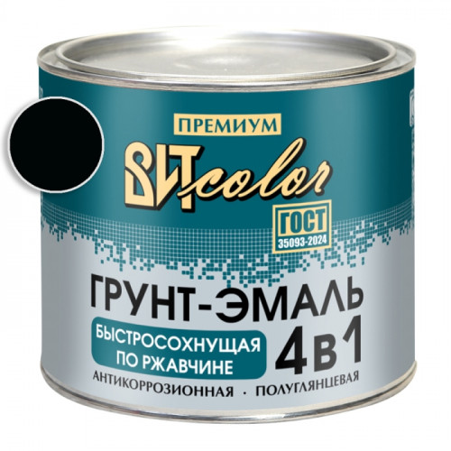 Грунт-эмаль по ржавчине черная быстросохнущая  ВИТ color 1.8 кг