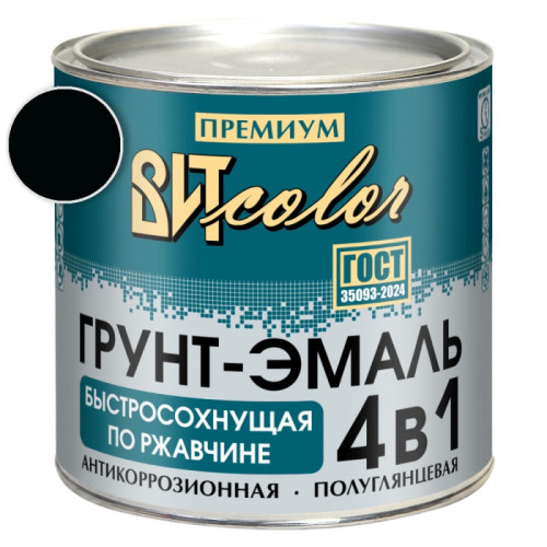 Грунт-эмаль по ржавчине черная быстросохнущая  ВИТ color 2.5 кг