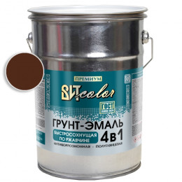 Грунт-эмаль по ржавчине красно-коричневая быстросохнущая  ВИТ color 4 кг