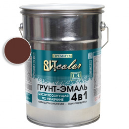 Грунт-эмаль по ржавчине шоколад быстросохнущая ВИТ color 4 кг