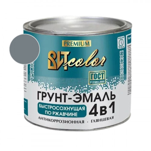Грунт-эмаль по ржавчине светло-серая быстросохнущая  ВИТ color 1.8 кг
