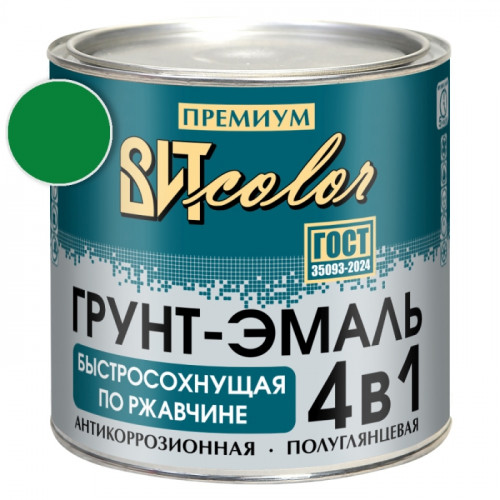 Грунт-эмаль по ржавчине ярко-зеленая быстросохнущая ВИТ color 2.5 кг