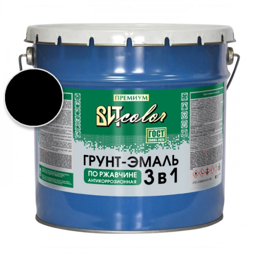 Грунт-эмаль по ржавчине 3 в 1 черная ВИТ color 10 кг