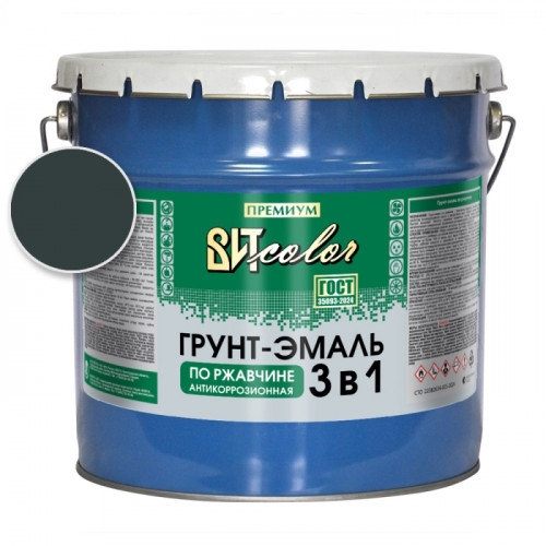Грунт-эмаль по ржавчине 3 в 1 графитовый серый ВИТ color RAL 7024 10 кг