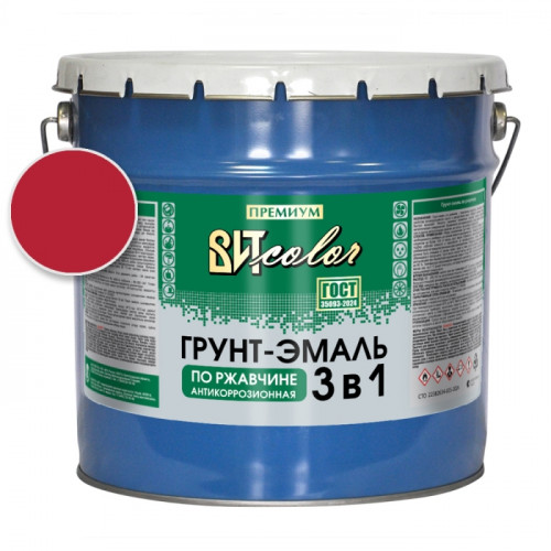Грунт-эмаль по ржавчине 3 в 1 красная ВИТ color 10 кг