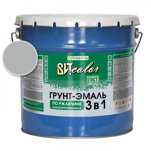 Грунт-эмаль по ржавчине 3 в 1 серая ВИТ color 10 кг