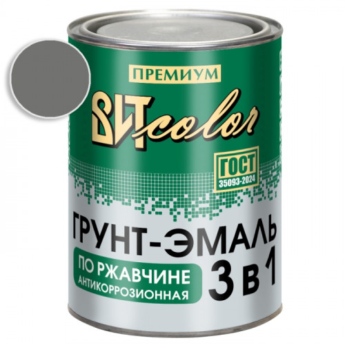 Грунт-эмаль по ржавчине 3 в 1 темно-серая  ВИТ color 0.8 кг