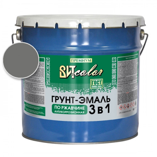 Грунт-эмаль по ржавчине 3 в 1 темно-серая  ВИТ color 10 кг