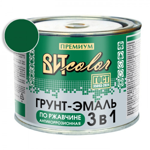 Грунт-эмаль по ржавчине 3 в 1 темно-зеленая ВИТ color 0.4 кг