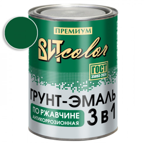 Грунт-эмаль по ржавчине 3 в 1 темно-зеленая ВИТ color 0.8 кг