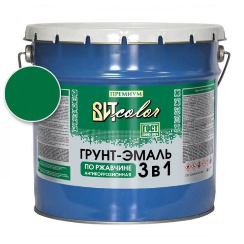 Грунт-эмаль по ржавчине 3 в 1 зеленая ВИТ color 10 кг