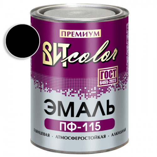 Эмаль черная ПФ 115 ГОСТ ВИТ color 0.8 кг