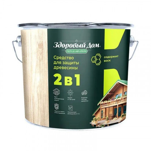 Пропитка для дерева Здоровый Дом 2в1 Сосна 2.7 л