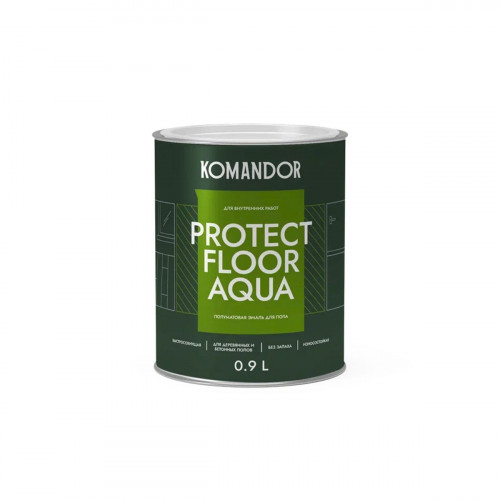 Эмаль для пола Komandor PROTECT FLOOR AQUA база А 0.9 кг