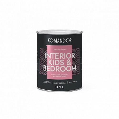 Краска для спален и детских Komandor INTERIOR KIDS&BEDROOM база A 0.9 кг