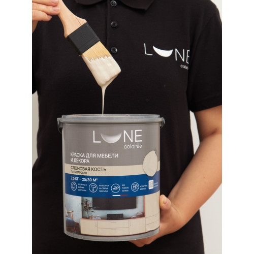 Краска для мебели и декора Lune Coloree полуматовая цвет слоновая кость 2,5 кг