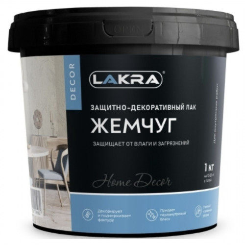 Защитно-декоративный лак ЛАКРА ДЕКОР Жемчуг 1 кг