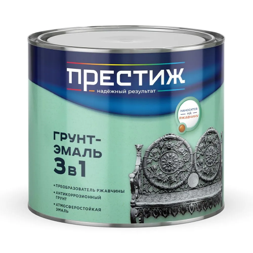 Грунт-эмаль по ржавчине ПРЕСТИЖ цвет зеленый 1,9 кг (1/6)