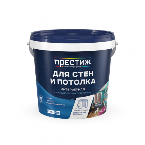 Краска В/Д для стен и потолков ПРЕСТИЖ 1,4 кг (1/8)