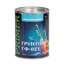 Грунт ГФ-021 по металлу и дереву алкидный Простокрашено серый 0.9 кг