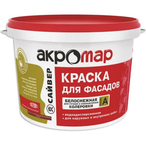 Акриловая фасадная краска Сайвер Акромар 3 кг