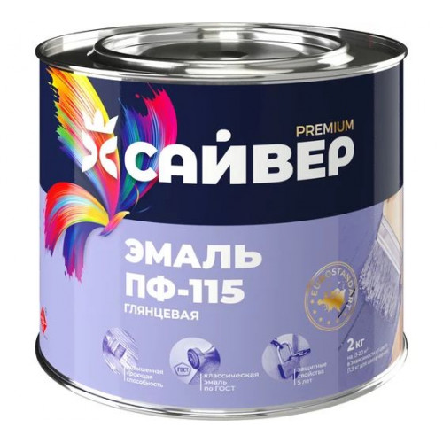 Эмаль универсальная Сайвер ПФ-115 слоновая кость 1.8 кг