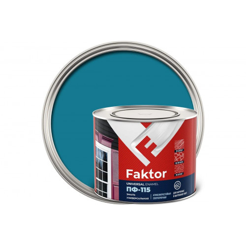 Эмаль алкидная атмосферостойкая Faktor ПФ-115 голубая 1.9 кг
