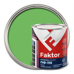 Эмаль алкидная атмосферостойкая Faktor ПФ-115  салатная 0.8 кг