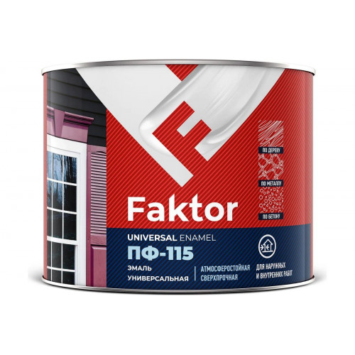 Эмаль алкидная атмосферостойкая Faktor ПФ-115 зеленая 1.9 кг