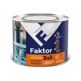 Грунт-эмаль по металлу и ржавчине 3 в 1 органоразбавляемая FAKTOR  шоколадный RAL 8017 1.9 кг