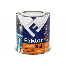 Грунт-эмаль по металлу и ржавчине 3 в 1 органоразбавляемая FAKTOR синяя 0.8 кг