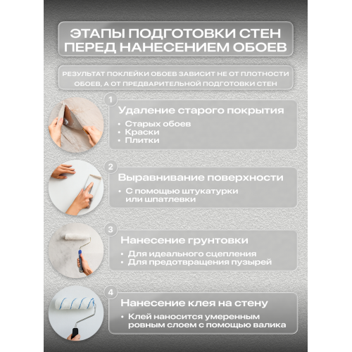 Обои флизелиновые ART&WALL Gamma Антивандальные, моющиеся, Серые 1,06 м